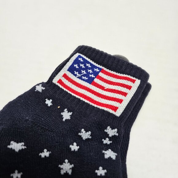 New Into Socks USA Flag Stars Stripes Quarter Rise Shoes 7 -12 Unisex Navy Blue - Picture 4 of 9